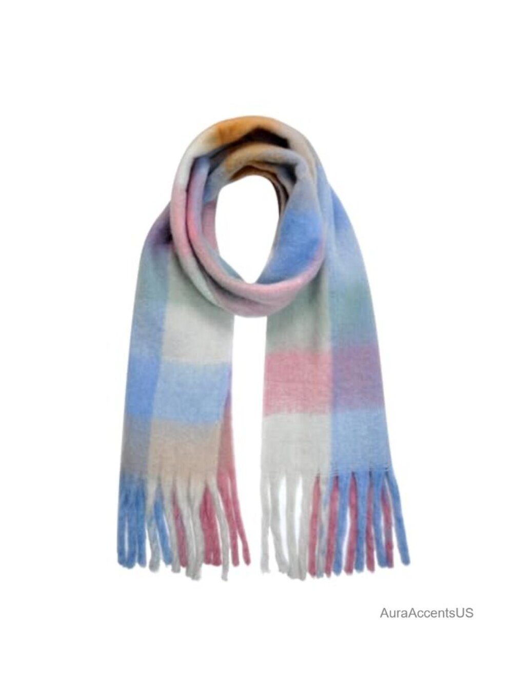 Oversized Knit Scarf Wrap Shawl Tassel Fringe Travel Blanket Lightweight